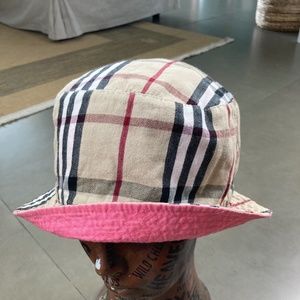 Reversible Burberry Plaid and Pink Bucket Hat